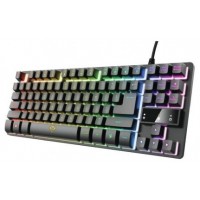 TECLADO TRUST GAMING GXT 833 THADO METALICO COMPACTO en Huesoi