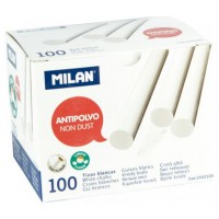 CAJA 100 TIZAS DE CARBONATO DE CALCIO BLANCAS REDONDAS -ANTIPOLVO MILAN 2442100 (Espera 4 dias) en Huesoi