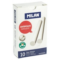 CAJA 10 TIZAS DE CARBONATO DE CALCIO BLANCAS REDONDAS -ANTIPOLVO MILAN 244210 (Espera 4 dias) en Huesoi