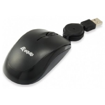 MOUSE EQUIP LIFE OPTICO 2 BOTONES USB CABLE RETRACTIL en Huesoi