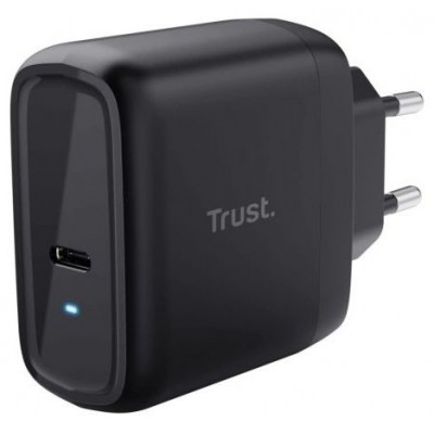 CARGADOR PARED/VIAJE USB-C 65W MAXO NEGRO TRUST (Espera 4 dias) en Huesoi