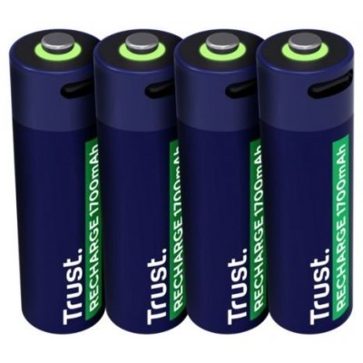 PILAS AA RECARGABLE TRUST USB-C 1700 mAh PACK 4 en Huesoi