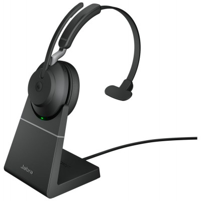 JABRA Evolve2 65 - MS Mono Auricular Bluetooth con Stand de carga en Huesoi