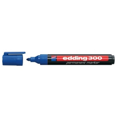 MARCADOR PERMANENTE PUNTA REDONDA 1.5-3MM 300 AZUL EDDING 300-03 (MIN10) (Espera 4 dias) en Huesoi
