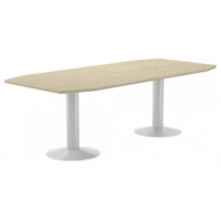 MESA DE REUNIONES 220X100X72CM. COLOR: PATA METALICA BLANCA / TABLERO HAYA ROCADA 3003ATW01 (Espera 4 dias) en Huesoi