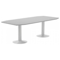 MESA DE REUNIONES 220X100X72CM. COLOR: PATA METALICA BLANCA / TABLERO GRIS ROCADA 3003ATW02 (Espera 4 dias) en Huesoi