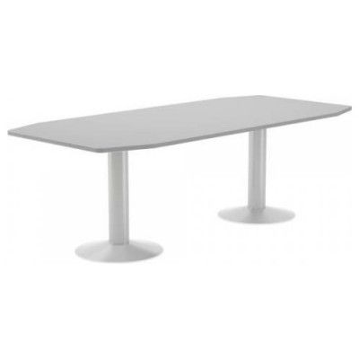 MESA DE REUNIONES 220X100X72CM. COLOR: PATA METALICA BLANCA / TABLERO GRIS ROCADA 3003ATW02 (Espera 4 dias) en Huesoi