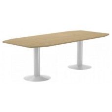 MESA DE REUNIONES 220X100X72CM. COLOR: PATA METALICA BLANCA / TABLERO ROBLE ROCADA 3003ATW08 (Espera 4 dias) en Huesoi