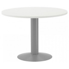 MESA DE REUNIONES REDONDA 100CM DE DIAMETRO. ALTURA 72CM. COLOR: PATA METALICA GRIS / TABLERO BLANCO ROCADA 3005AT04 (Espera 4 dias) en Huesoi