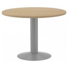 MESA DE REUNIONES REDONDA 100CM DE DIAMETRO. ALTURA 72CM. COLOR: PATA METALICA GRIS / TABLERO ROBLE ROCADA 3005AT08 (Espera 4 dias) en Huesoi