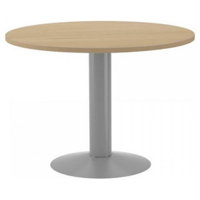 MESA DE REUNIONES REDONDA 100CM DE DIAMETRO. ALTURA 72CM. COLOR: PATA METALICA GRIS / TABLERO ROBLE ROCADA 3005AT08 (Espera 4 dias) en Huesoi
