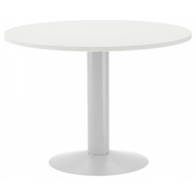 MESA DE REUNIONES REDONDA 100CM DE DIAMETRO. ALTURA 72CM. COLOR: PATA METALICA BLANCA / TABLERO BLANCO ROCADA 3005ATW04 (Espera 4 dias) en Huesoi