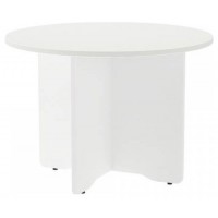 MESA DE REUNIONES REDONDA 100CM DE DIAMETRO. ALTURA 72CM. COLOR: PATA BLANCA / TABLERO BLANCO ROCADA 3005AW04 (Espera 4 dias) en Huesoi