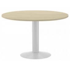 MESA DE REUNIONES REDONDA 120CM DE DIAMETRO. ALTURA 72CM. COLOR: PATA METALICA BLANCA / TABLERO HAYA ROCADA 3006ATW01 (Espera 4 dias) en Huesoi