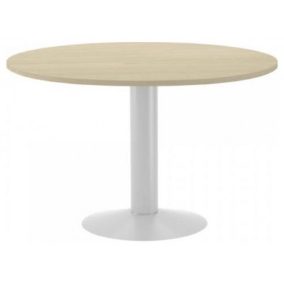 MESA DE REUNIONES REDONDA 120CM DE DIAMETRO. ALTURA 72CM. COLOR: PATA METALICA BLANCA / TABLERO HAYA ROCADA 3006ATW01 (Espera 4 dias) en Huesoi