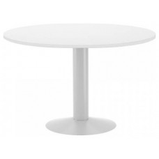 MESA DE REUNIONES REDONDA 120CM DE DIAMETRO. ALTURA 72CM. COLOR: PATA METALICA BLANCA / TABLERO BLANCO ROCADA 3006ATW04 (Espera 4 dias) en Huesoi