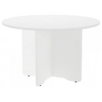 MESA DE REUNIONES REDONDA 120CM DE DIAMETRO. ALTURA 72CM. COLOR: PATA BLANCA / TABLERO BLANCO ROCADA 3006AW04 (Espera 4 dias) en Huesoi