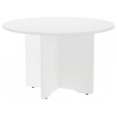 MESA DE REUNIONES REDONDA 120CM DE DIAMETRO. ALTURA 72CM. COLOR: PATA BLANCA / TABLERO BLANCO ROCADA 3006AW04 (Espera 4 dias) en Huesoi