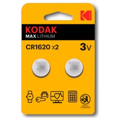 PILAS CR1620 KODAK BOTON LITIO 3V PACK 2 UNIDADES en Huesoi