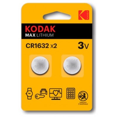 PILAS CR1632 KODAK BOTON LITIO 3V PACK 2 UNIDADES en Huesoi