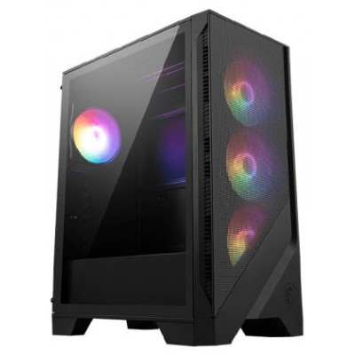 CAJA MSI MAG FORGE 121A AIRFLOW,1x2.5"+2x2.5”/3.5”,F:3x120MM+T:1x120MM+R:1x120MM (ARGB),2xUSB3.2,+AUDIO+MICRO,RGB,MID-TOWER,NEGRA (Espera 4 dias) en Huesoi