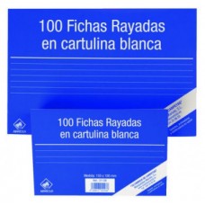 100 FICHAS DE CARTULINA RAYADA (95X65 MM) N.º 1 MARIOLA 3111R (Espera 4 dias) en Huesoi