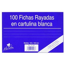 100 FICHAS DE CARTULINA RAYADA  (150X100 MM) N.º 3 MARIOLA 3113R (Espera 4 dias) en Huesoi