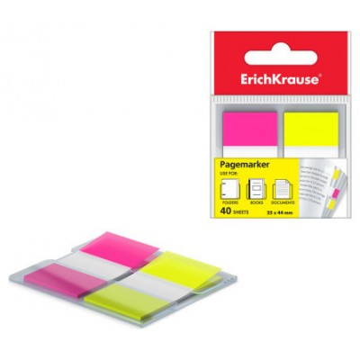 BLISTER 40 MARCAPAGINAS NEON 25X44MM 2 COLORES AMARILLO/ROSA ERICH KRAUSE 31181 (Espera 4 dias) en Huesoi