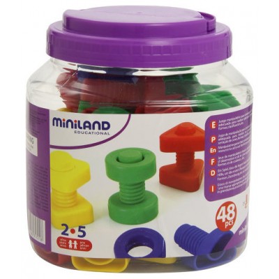 JUEGO TORNILLOS Y TUERCAS PLASTICO 48 UNIDADES MINILAND 31721 (Espera 4 dias) en Huesoi