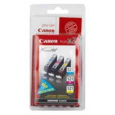 MULTIPACK 3 CARTUCHOS CANON TINTA CLI-521 C/M/Y (Espera 4 dias) en Huesoi