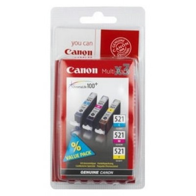 MULTIPACK 3 CARTUCHOS CANON TINTA CLI-521 C/M/Y (Espera 4 dias) en Huesoi