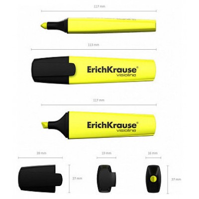 FLUORESCENTE VISIOLINE V-12, COLOR: AMARILLO ERICH KRAUSE 32496 (MIN10) (Espera 4 dias) en Huesoi