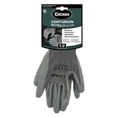 GUANTES DE TRABAJO CENTURION NITRILO/NYLON GRIS T9-GRANDE L CEGASA 327100 (Espera 4 dias) en Huesoi