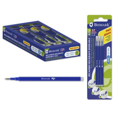 SET 3 UNIDADES RECAMBIO BOLIGRAFO BORRABLE AZUL BISMARK 327532 (Espera 4 dias) en Huesoi