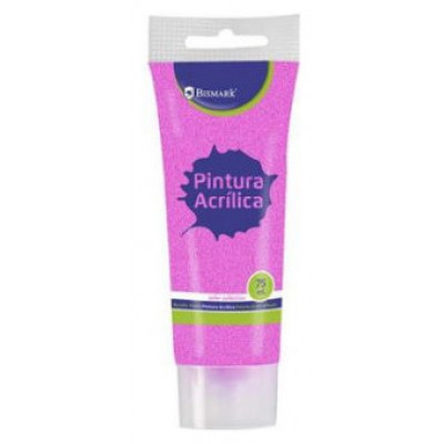 BOTE PINTURA ACRILICA 75 ML ROSA CON GLITTER BISMARK 328671 (Espera 4 dias) en Huesoi