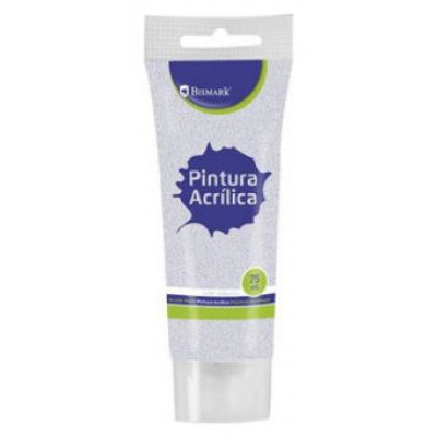 BOTE PINTURA ACRILICA 75 ML PLATA CON GLITTER BISMARK 328673 (Espera 4 dias) en Huesoi