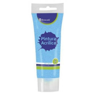 BOTE PINTURA ACRILICA 75 ML AZUL CON GLITTER BISMARK 328674 (Espera 4 dias) en Huesoi