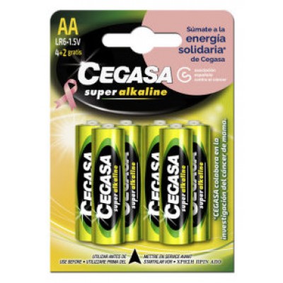 BLISTER 4+2 PILAS SUPER ALKALINAS LR6 - E91 /AA) CANCER MAMA CEGASA 329058 (Espera 4 dias) en Huesoi