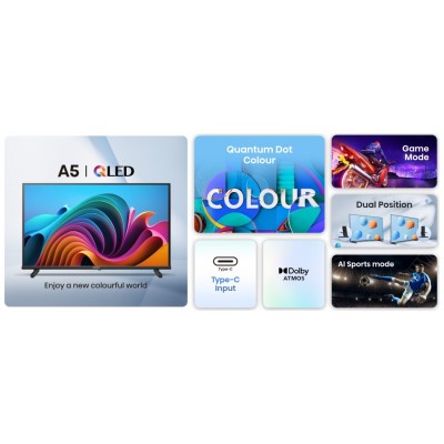 TV HISENSE 32A5NQ 32" QLED SMART TV MODO JUEGO TIPO C PEANA en Huesoi
