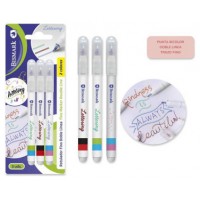 SET 3 ROTULADORES LETTERING DE DOBLE LINEA BICOLOR BISMARK 330009 (Espera 4 dias) en Huesoi