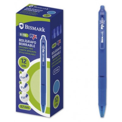 BOLIGRAFO BORRABLE C/CLIP AZUL BISMARK 330215 (MIN12) (Espera 4 dias) en Huesoi