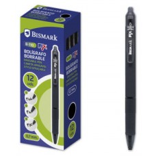 BOLIGRAFO BORRABLE C/CLIP NEGRO BISMARK 330216 (MIN12) (Espera 4 dias) en Huesoi