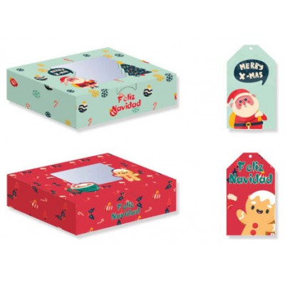 CAJA PLEGABLE DECORADA CON VENTANA NAVIDAD BISMARK 330874 (Espera 4 dias) en Huesoi