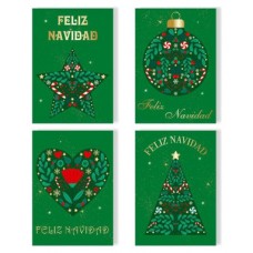 TARJETA FELICITACIÓN NAVIDAD FOIL GREEN/GOLD BISMARK 330895 (MIN24) (Espera 4 dias) en Huesoi