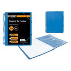 CARPETA ESPIRAL 20 FUNDAS CON SOBRE A4 AZUL POLIPROPILENO INGRAF 332488 (MIN6) (Espera 4 dias) en Huesoi