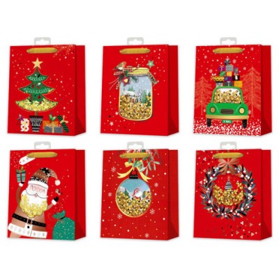BOLSA NAVIDAD ROJA C/ CONFETTI BISMARK 332865 (MIN12) (Espera 4 dias) en Huesoi