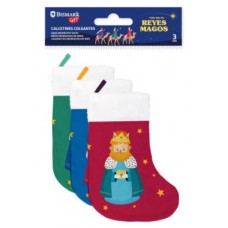 PACK 3 CALCETINES DECORATIVOS REYES MAGOS (VERDE/ROJO Y AZUL) BISMARK 332889 (Espera 4 dias) en Huesoi