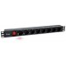 REGLETA ALIMENTACION RACK 19" 1U 8 TOMAS en Huesoi