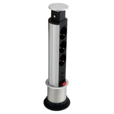 Equip 333304, Vertical, Aluminio, Negro, Plata, 3 en Huesoi