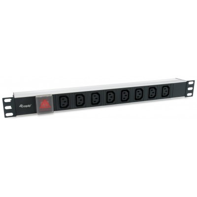 REGLETA ALIMENTACION ALUMINIO RACK 19" 1U 8 TOMAS en Huesoi